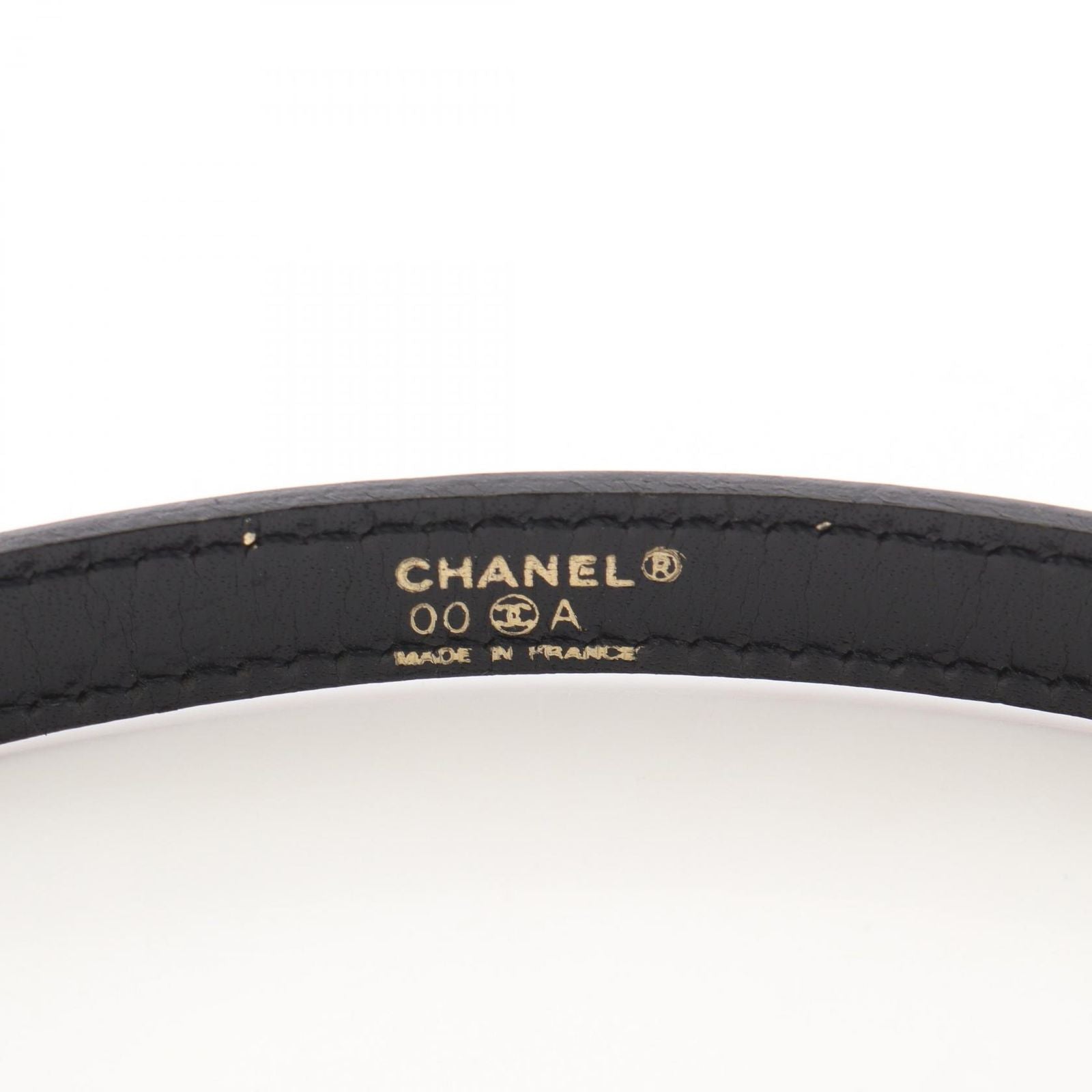 Chanel Belt Logo Plate Leather