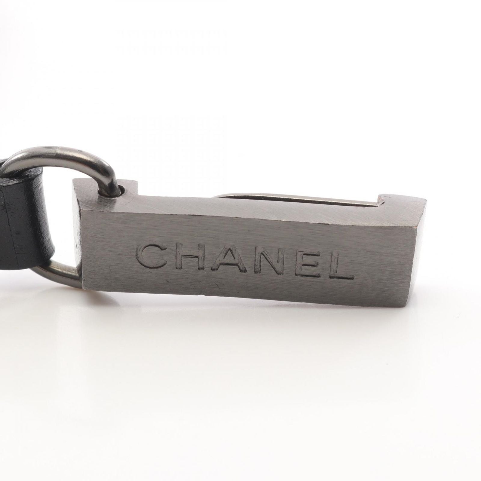 Chanel Belt Logo Plate Leather