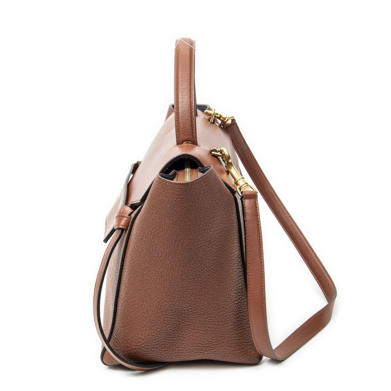 Celine Mini Belt Bag Brown Gray Calfskin Leather