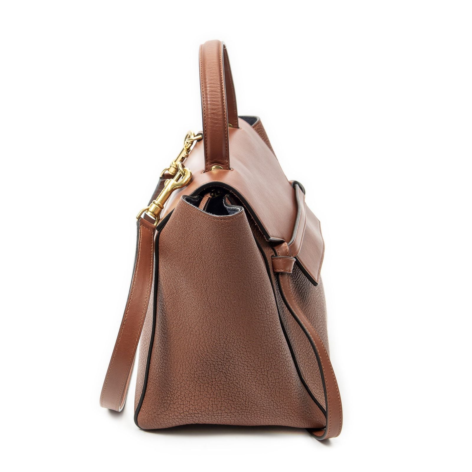 Celine Mini Belt Bag Brown Gray Calfskin Leather