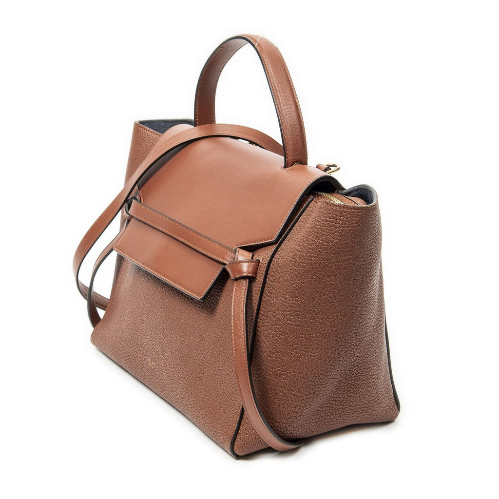 Celine Mini Belt Bag Brown Gray Calfskin Leather