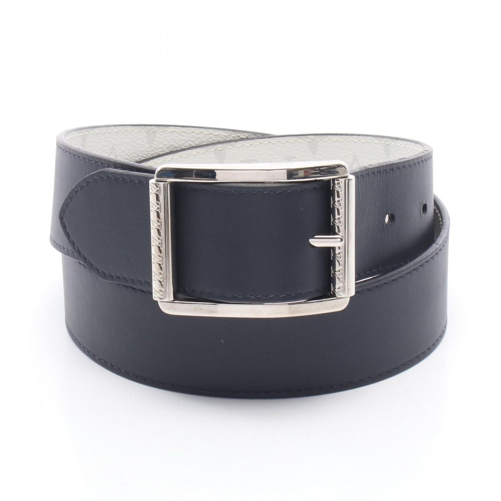 Louis Vuitton Belt Ceinture Reverso 40 Monogram Silver Reversible Leather