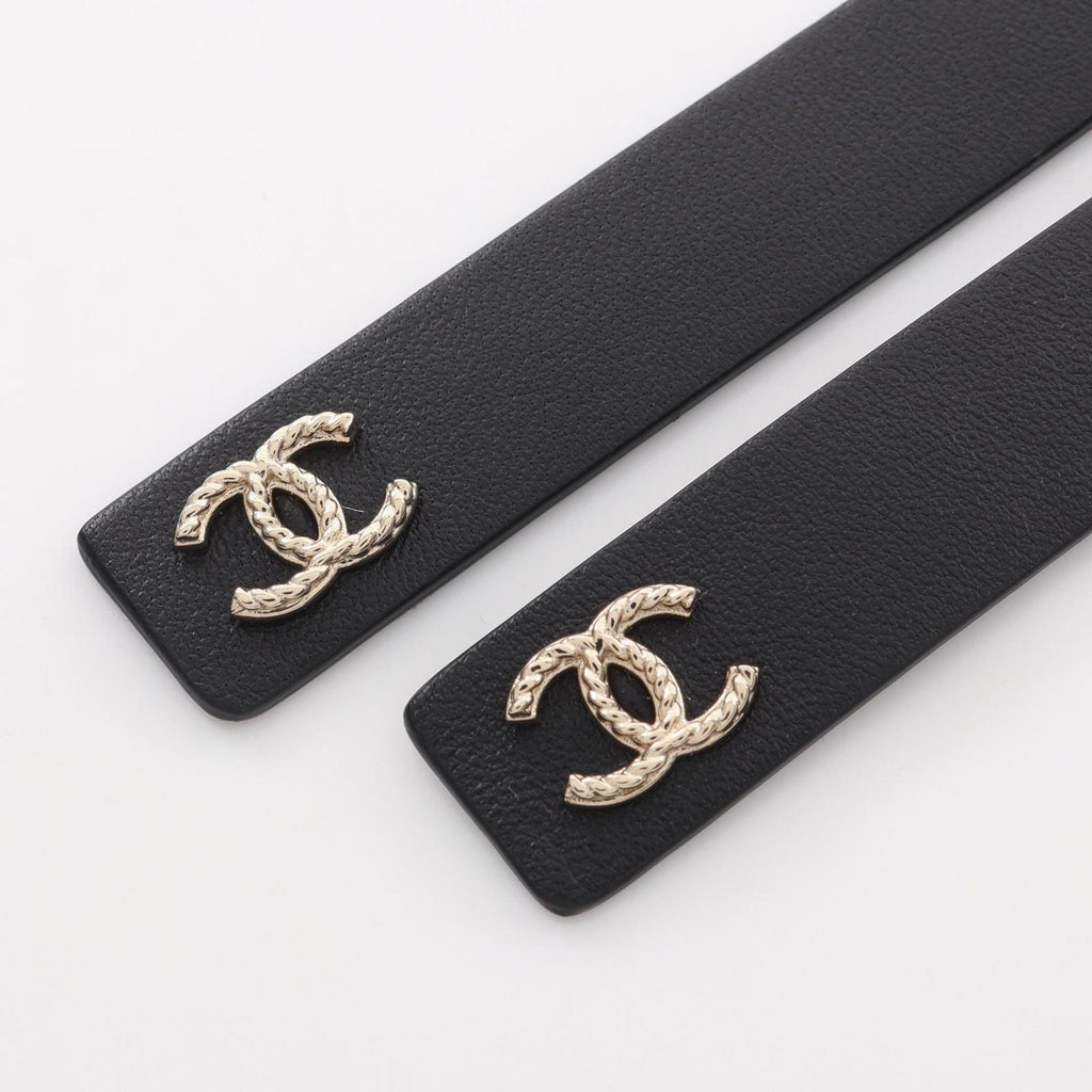 Chanel Belt CC Logo Ribbon Chain Leather