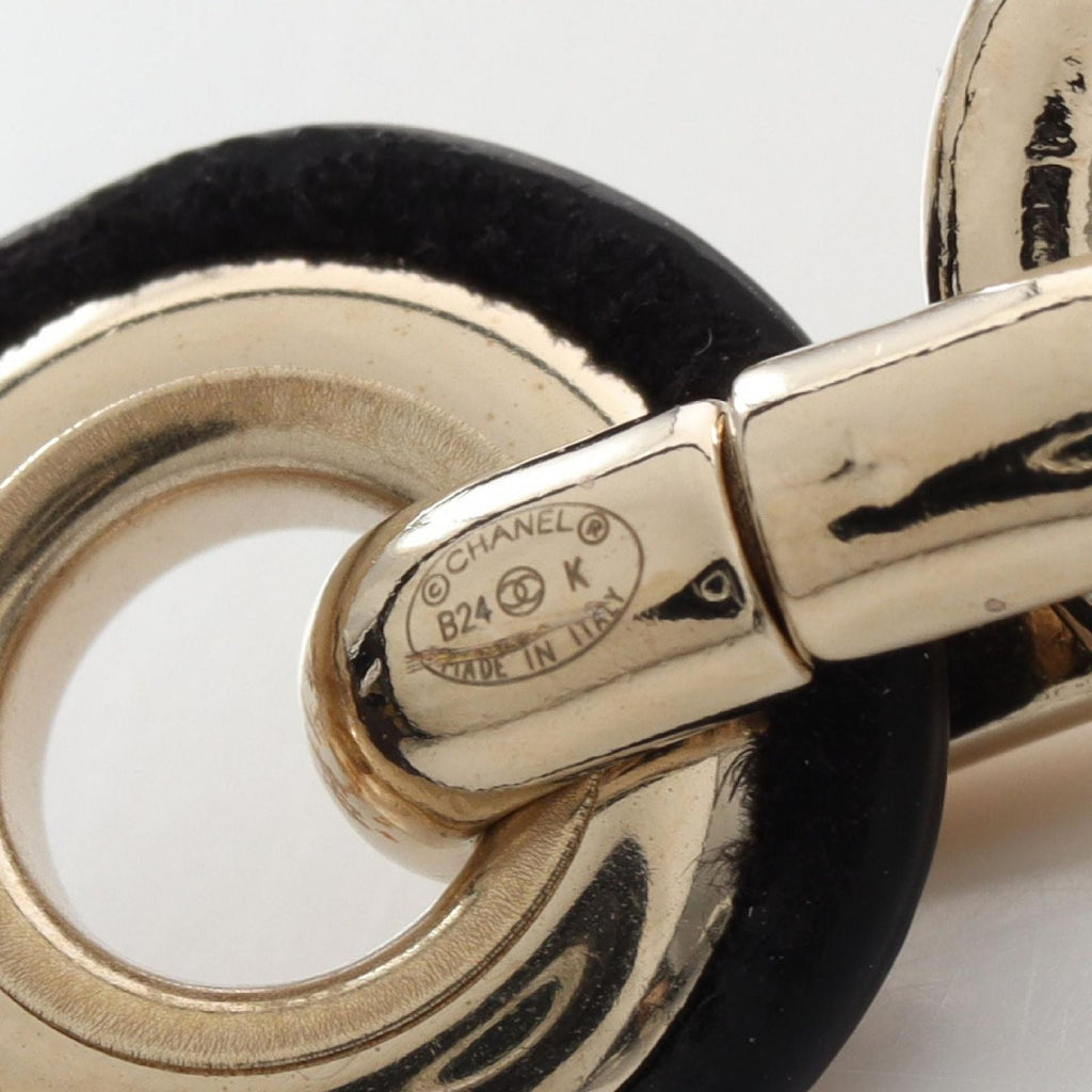 Chanel Belt CC Logo Ribbon Chain Leather