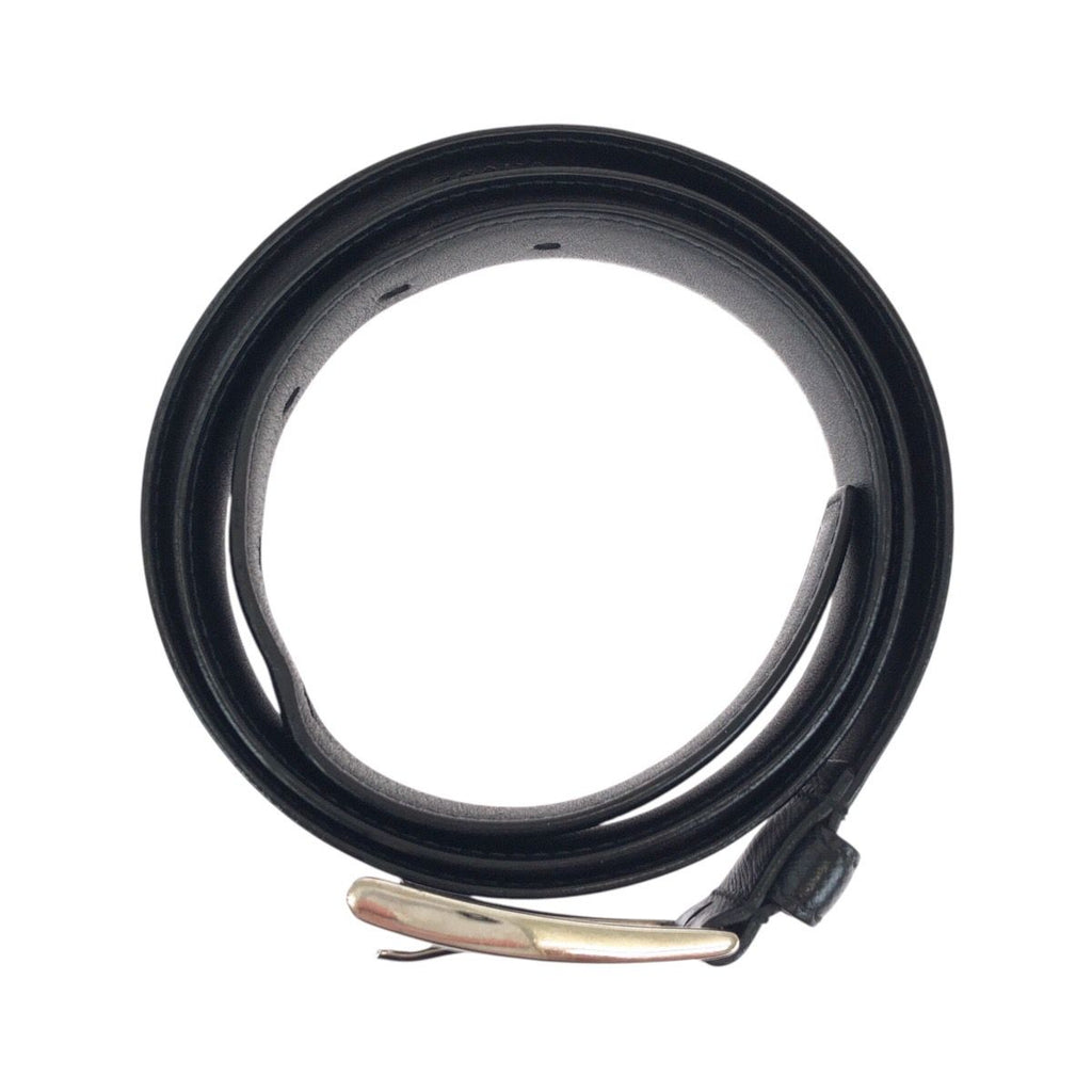Prada 90 Black Silver Leather Belt