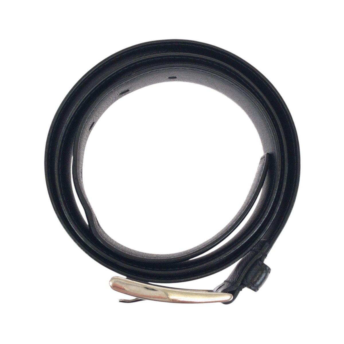 Prada 90 Black Silver Leather Belt