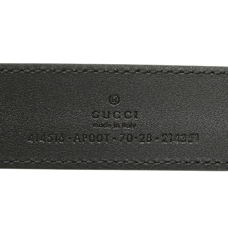 Gucci GG Marmont Emblem Wide Buckle Belt Black Leather