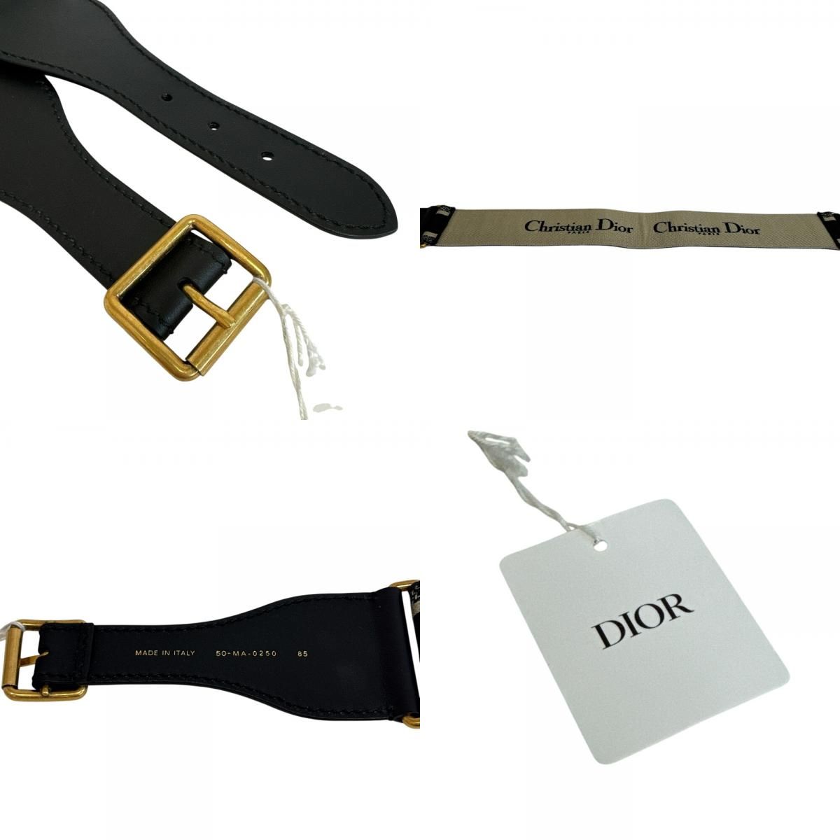 Dior Embroidered Belt Navy