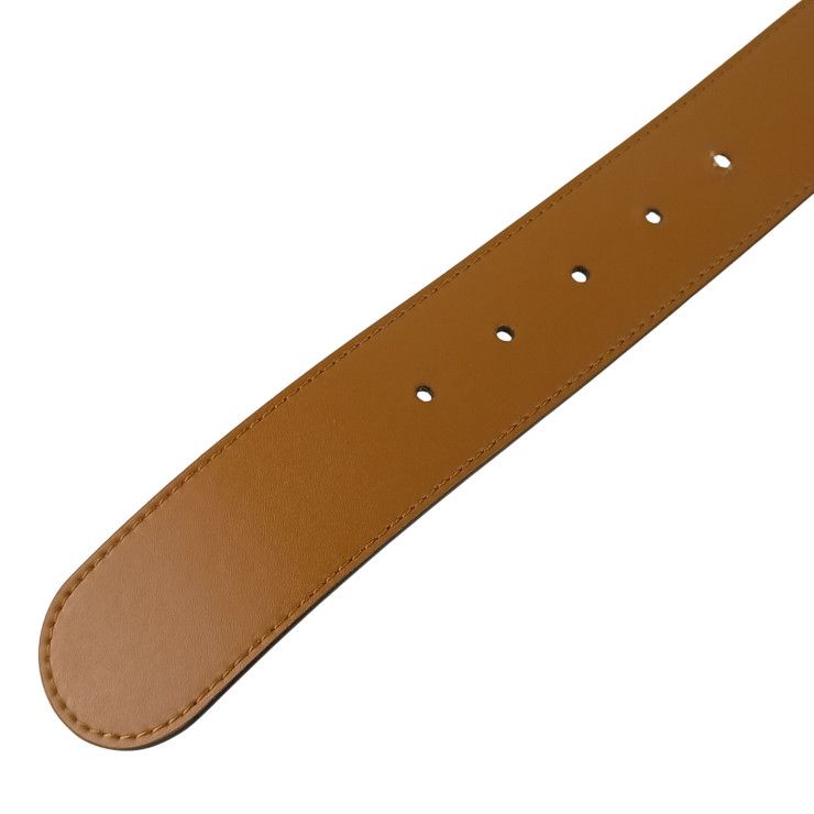Fendi Belt F's Brown Leather Reversible Gold