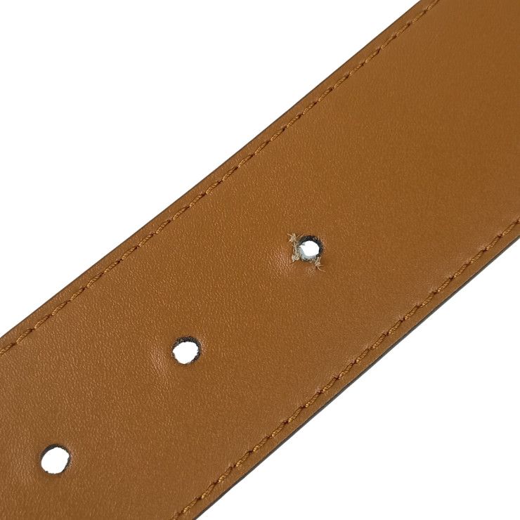 Fendi Belt F's Brown Leather Reversible Gold