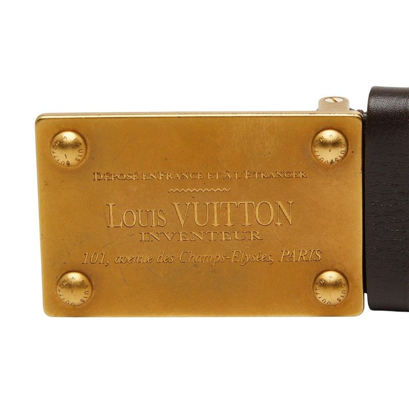 Louis Vuitton Utah Ceinture Aventure Belt 100 40 Dark Brown Leather