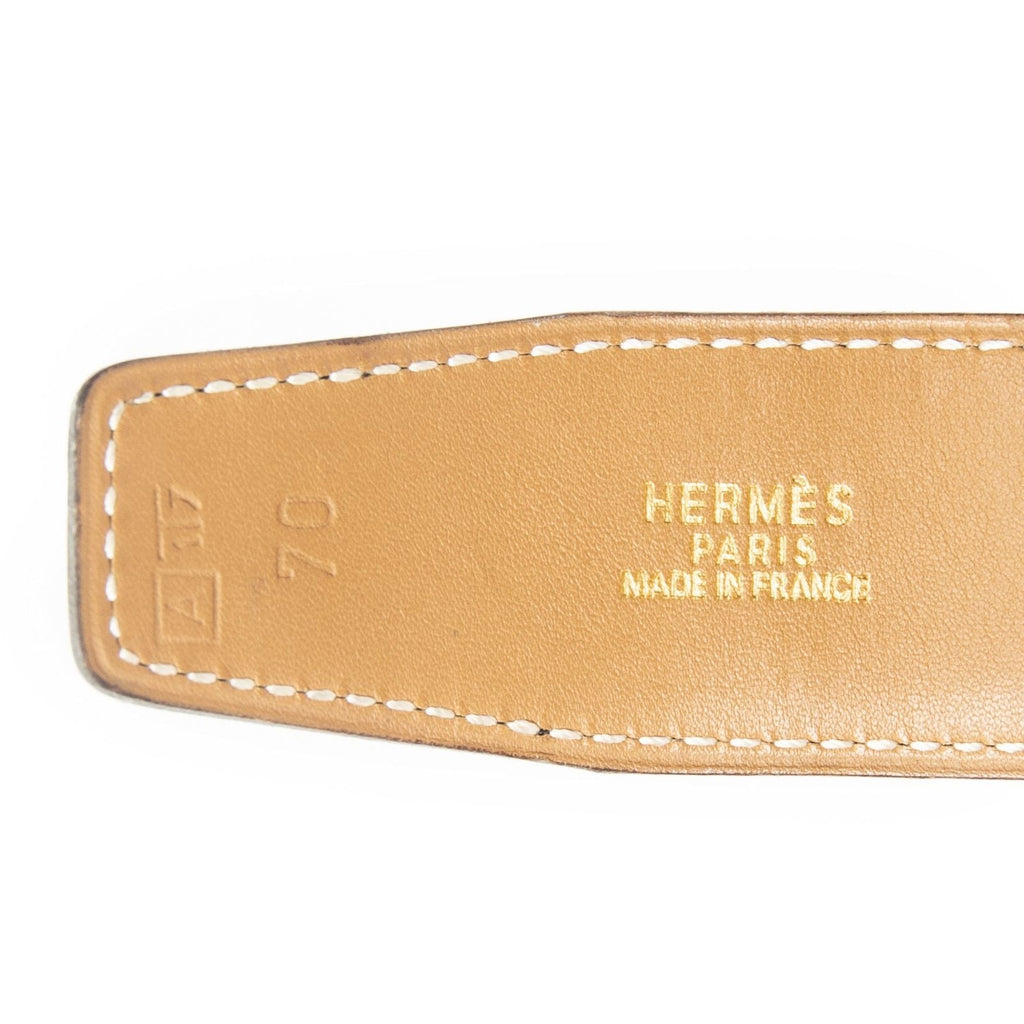 Hermes Constance Belt 32 Black Brown Box Leather