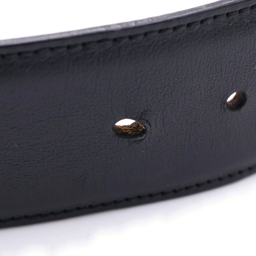 Fendi FF Big Logo Buckle Leather Belt Black