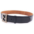 Fendi FF Big Logo Buckle Leather Belt Black