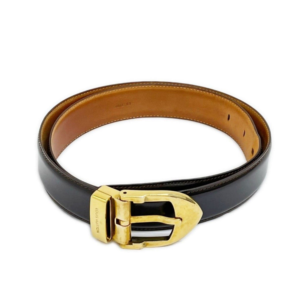 Louis Vuitton Belt Distressed Gold Brown