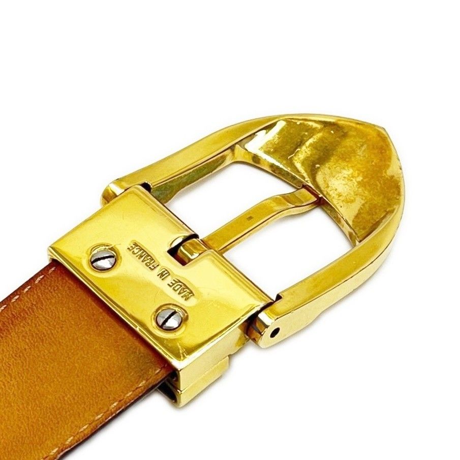 Louis Vuitton Belt Distressed Gold Brown