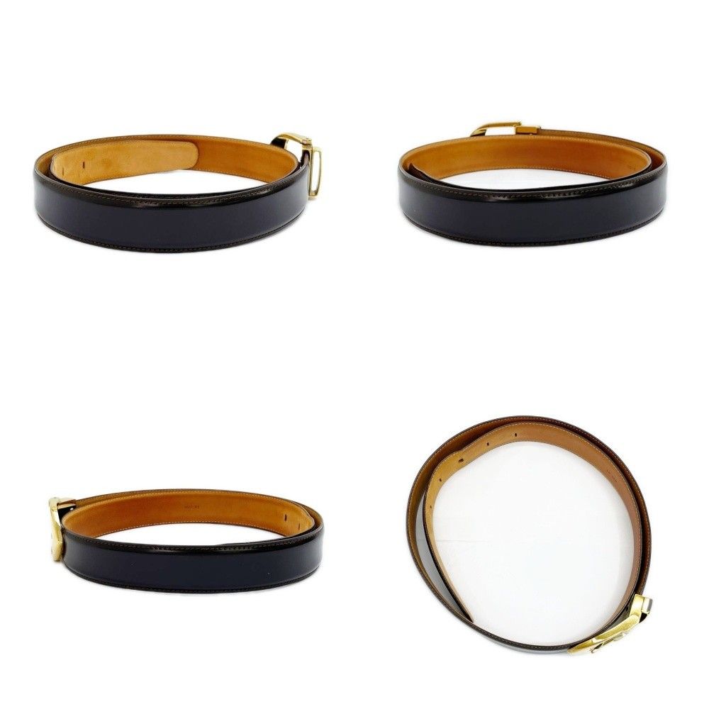 Louis Vuitton Belt Distressed Gold Brown