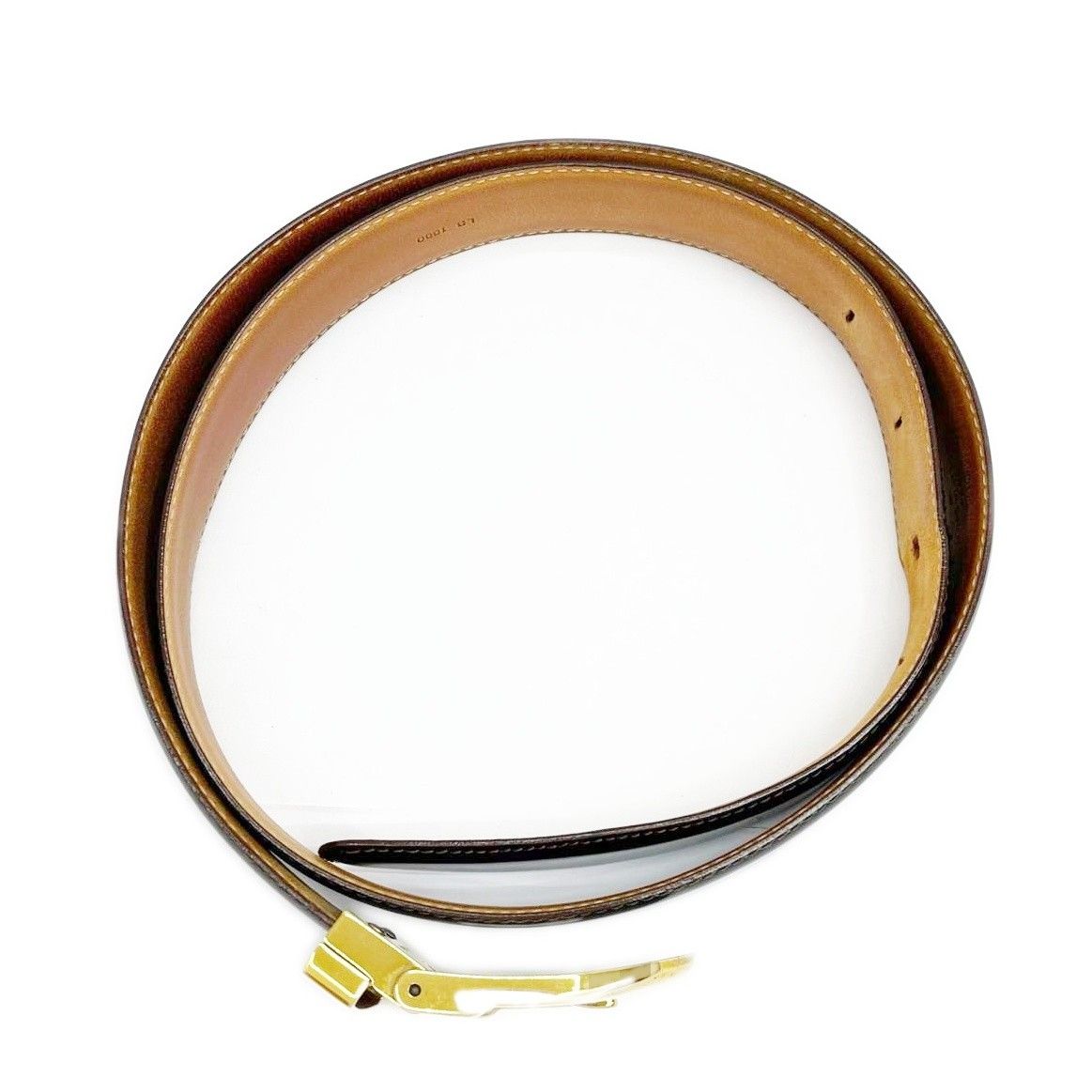 Louis Vuitton Belt Distressed Gold Brown