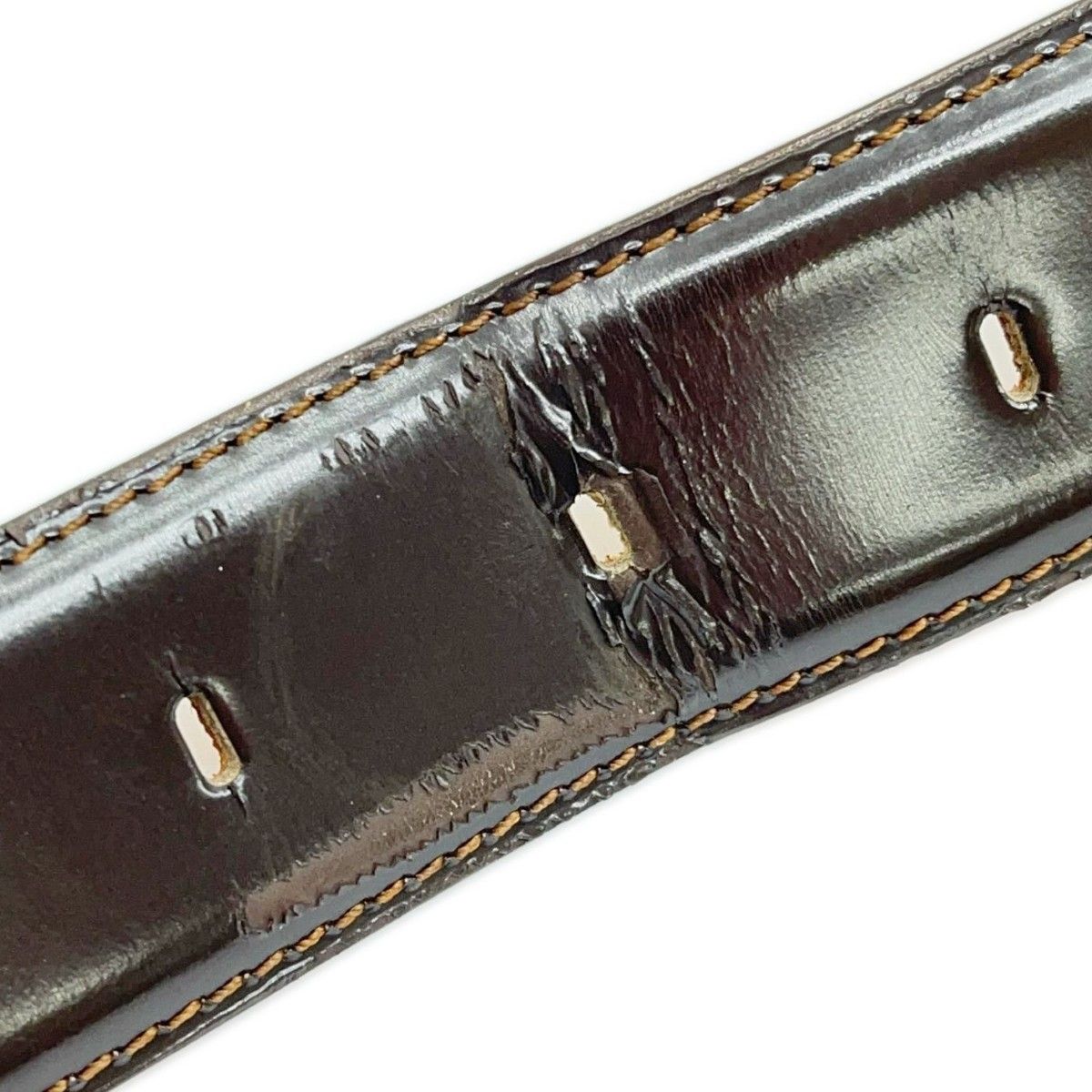 Louis Vuitton Belt Distressed Gold Brown