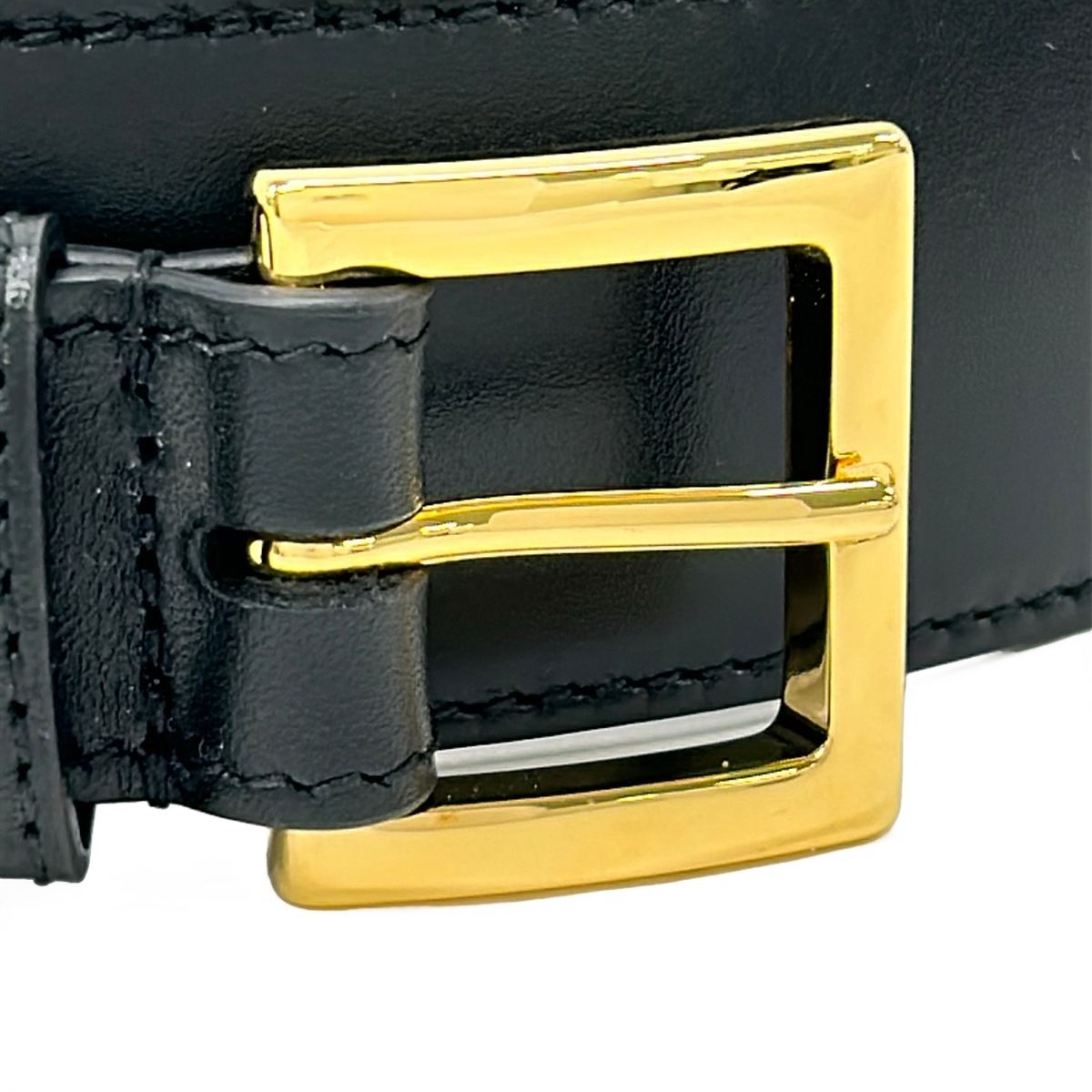 Gucci Belt 80 32 Black Gold Horsebit Leather