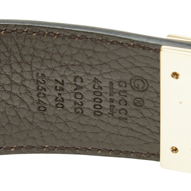 Gucci Interlocking Reversible Belt 75 30 Black Leather Metal