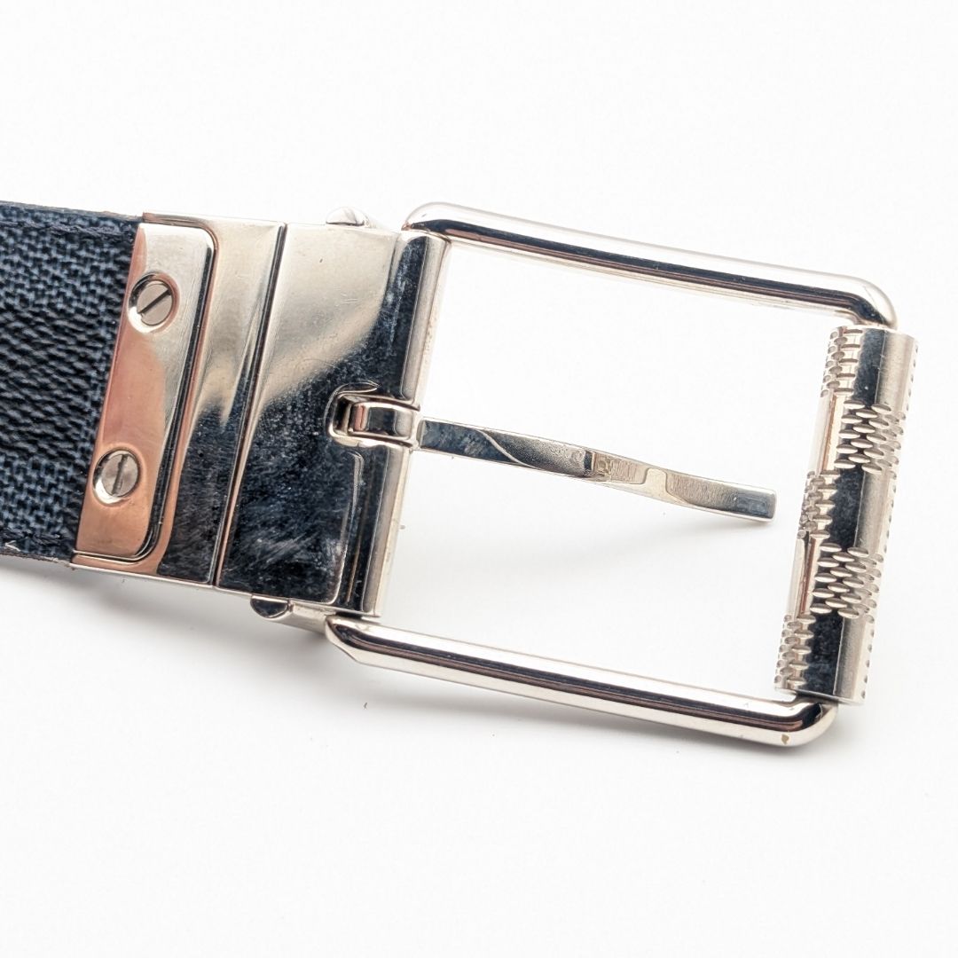 Louis Vuitton Ceinture Damier Print Graphite Infini Reversible Black Belt
