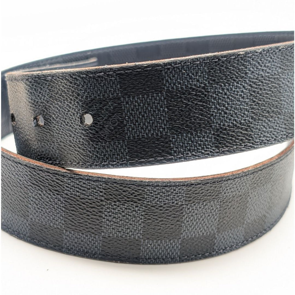 Louis Vuitton Ceinture Damier Print Graphite Infini Reversible Black Belt