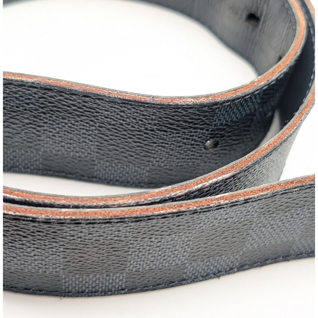 Louis Vuitton Ceinture Damier Print Graphite Infini Reversible Black Belt