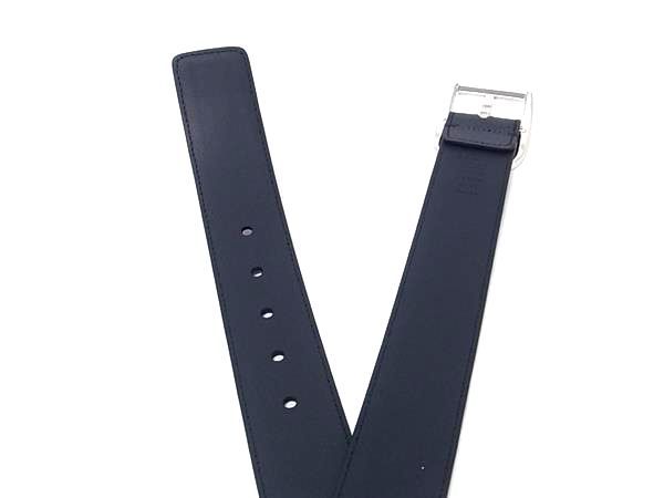 Gucci Leather Silver 85 34 Dark Navy Belt