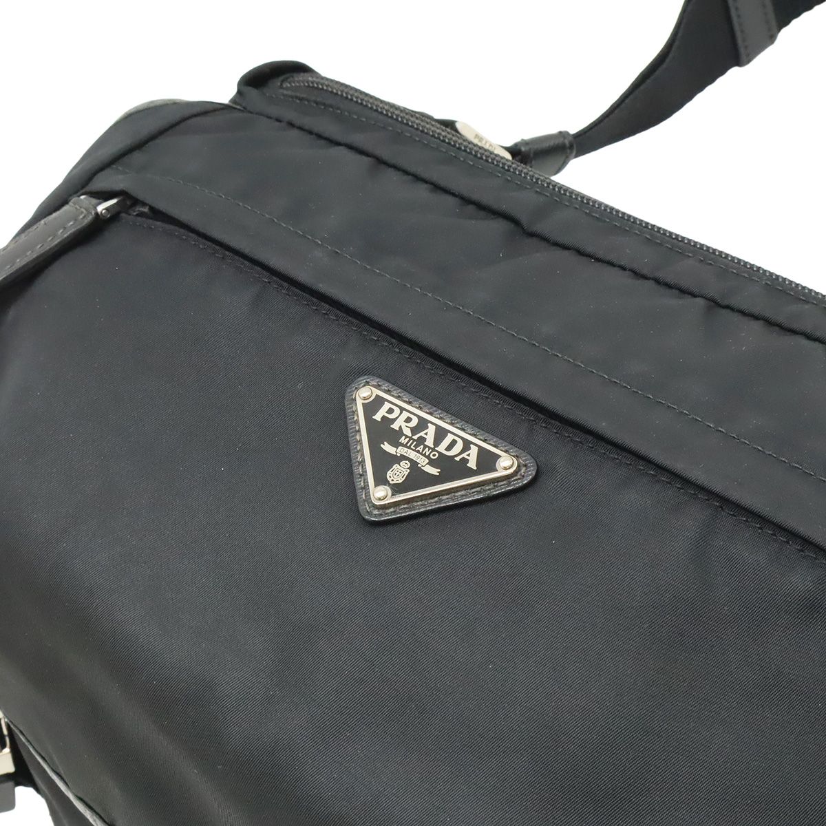 Prada Triangle Logo Belt Bag Nylon Leather Black