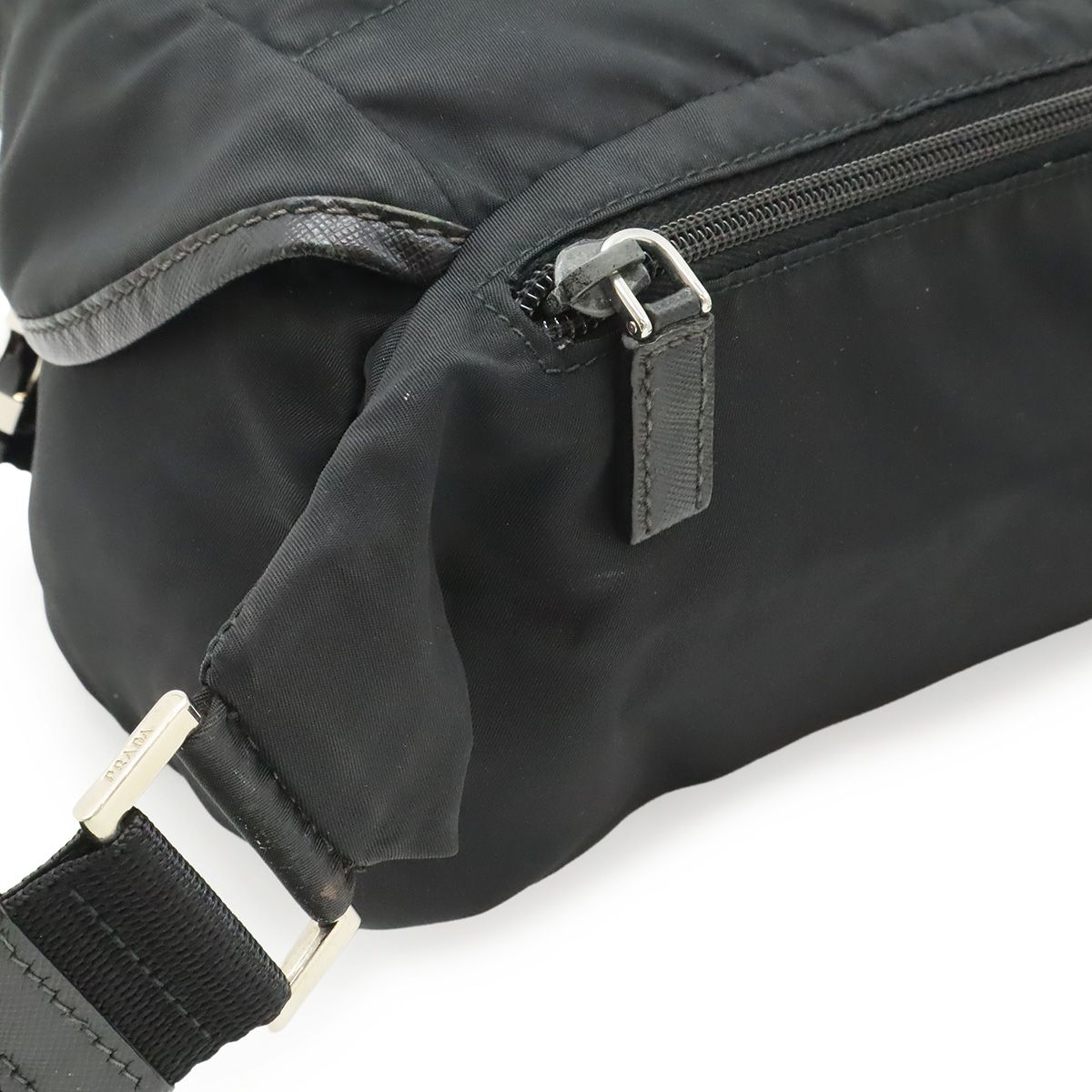 Prada Triangle Logo Belt Bag Nylon Leather Black
