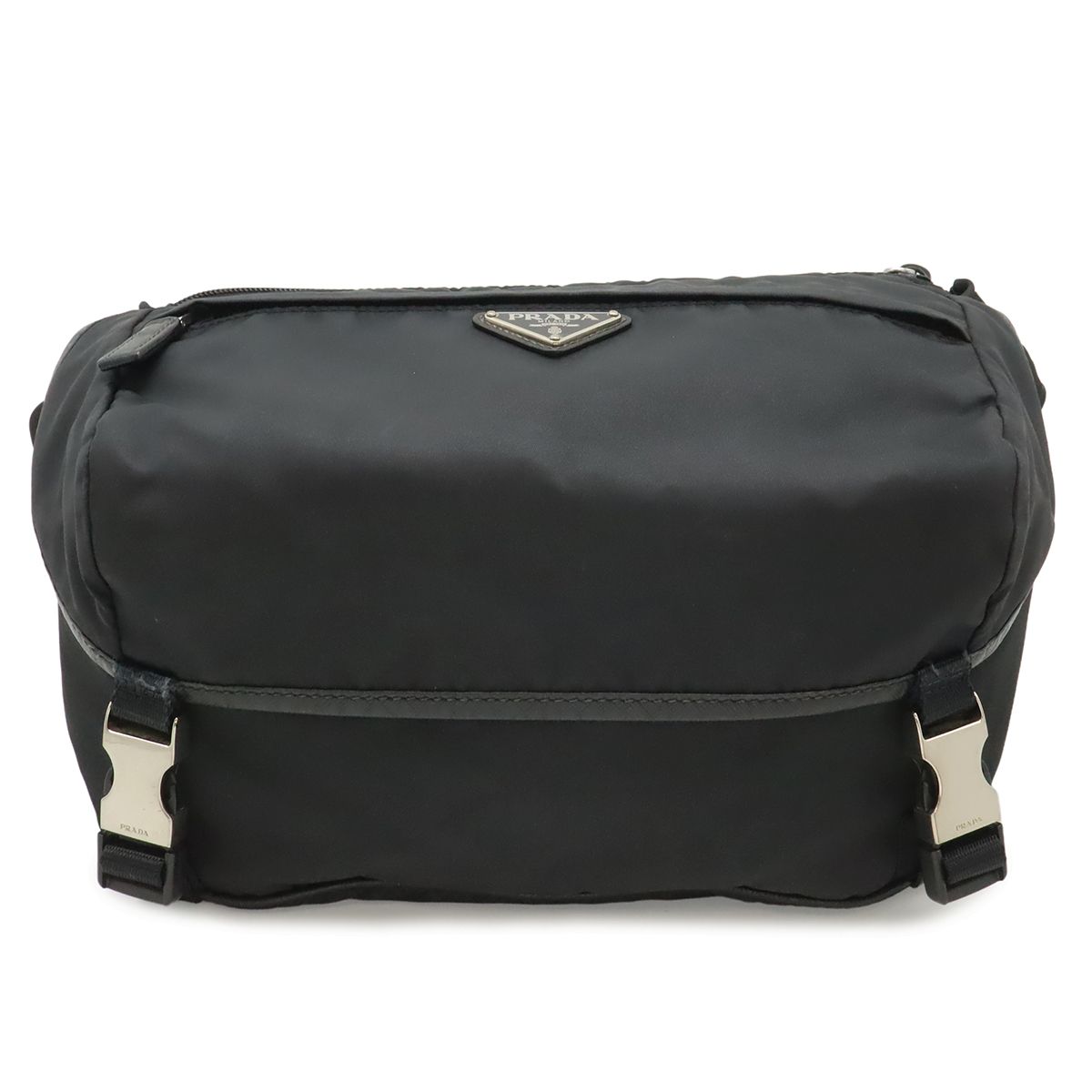 Prada Triangle Logo Belt Bag Nylon Leather Black
