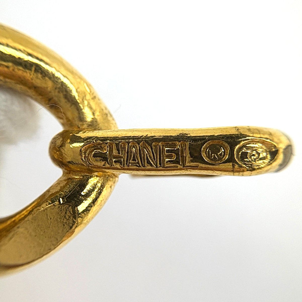 Chanel CC Logo Chain Belt Leather Gold Black