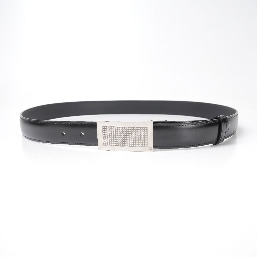 Louis Vuitton Ceinture Belt 100 40 Leather Black Silver