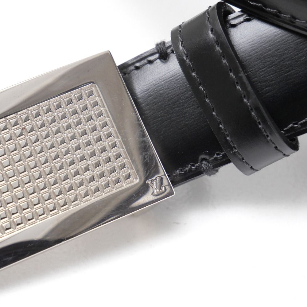 Louis Vuitton Ceinture Belt 100 40 Leather Black Silver