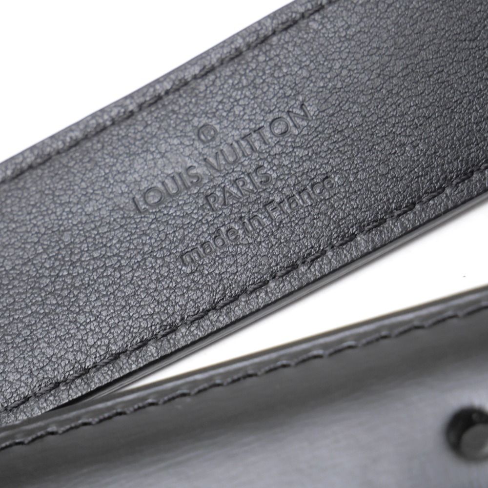 Louis Vuitton Ceinture Belt 100 40 Leather Black Silver