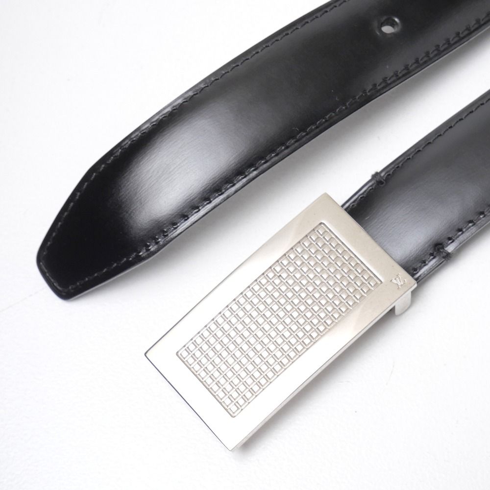 Louis Vuitton Ceinture Belt 100 40 Leather Black Silver