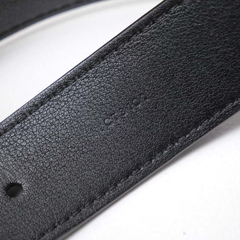 Louis Vuitton Ceinture Belt 100 40 Leather Black Silver
