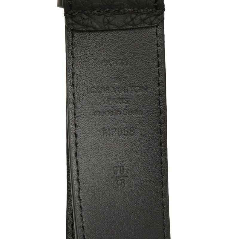 Louis Vuitton Monogram Taurillon Ceinture Signature 90 36 Black Leather Belt
