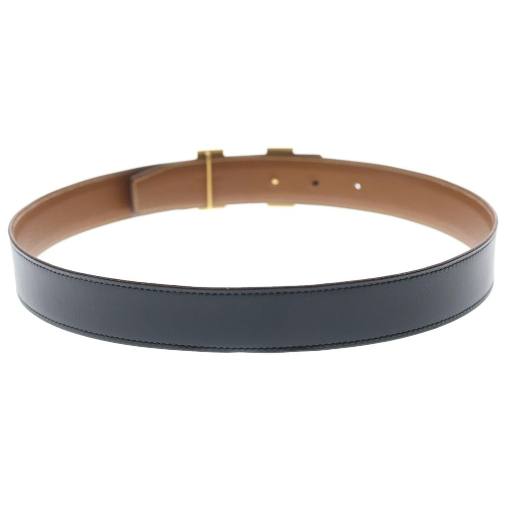 Hermes Constance Reversible Leather Belt Black Brown Gold