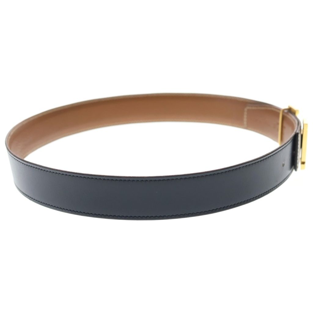 Hermes Constance Reversible Leather Belt Black Brown Gold