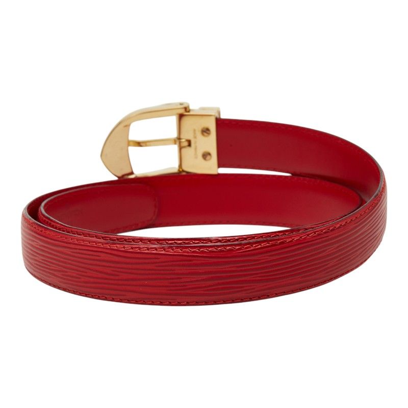 Louis Vuitton Epi Ceinture Classic Plain Belt Castilian Red Leather