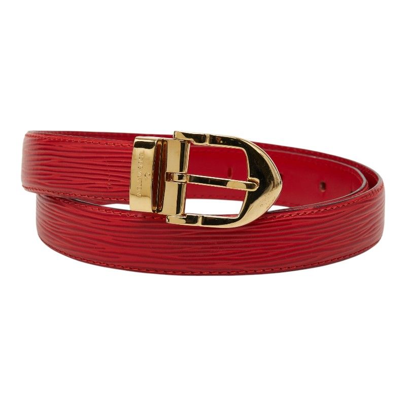 Louis Vuitton Epi Ceinture Classic Plain Belt Castilian Red Leather