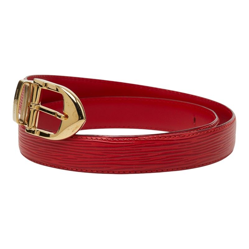 Louis Vuitton Epi Ceinture Classic Plain Belt Castilian Red Leather