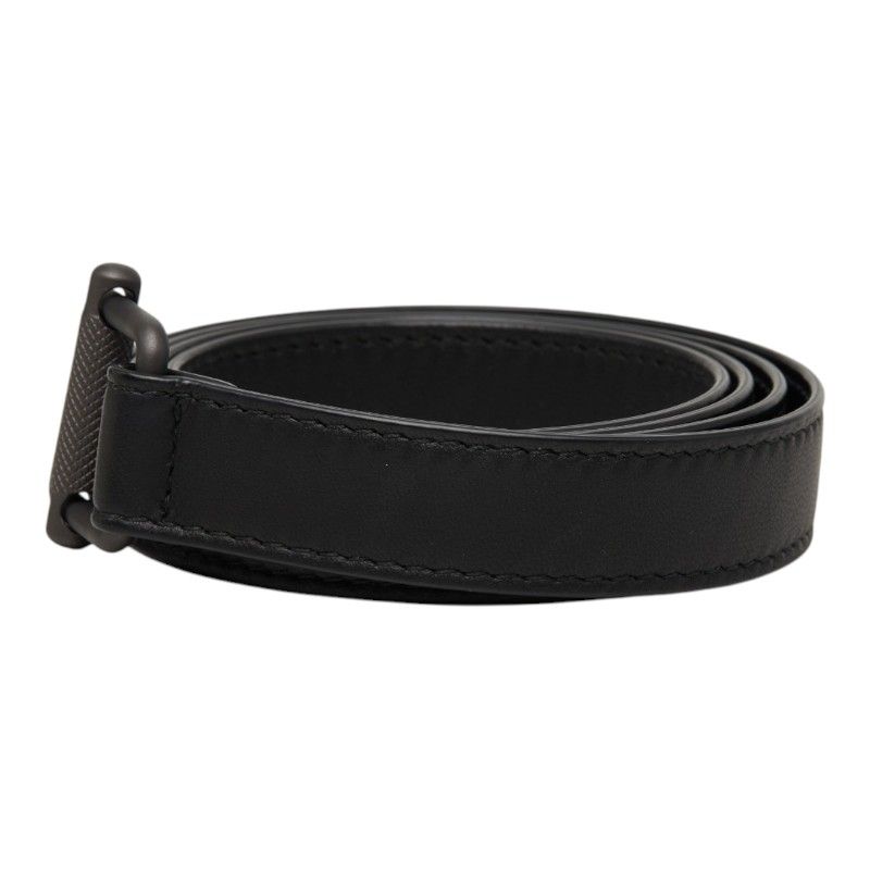 Bottega Veneta Lola Buckle Narrow Belt Black Leather