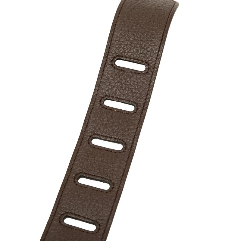 Hermes 85 Brown Silver Leather Belt