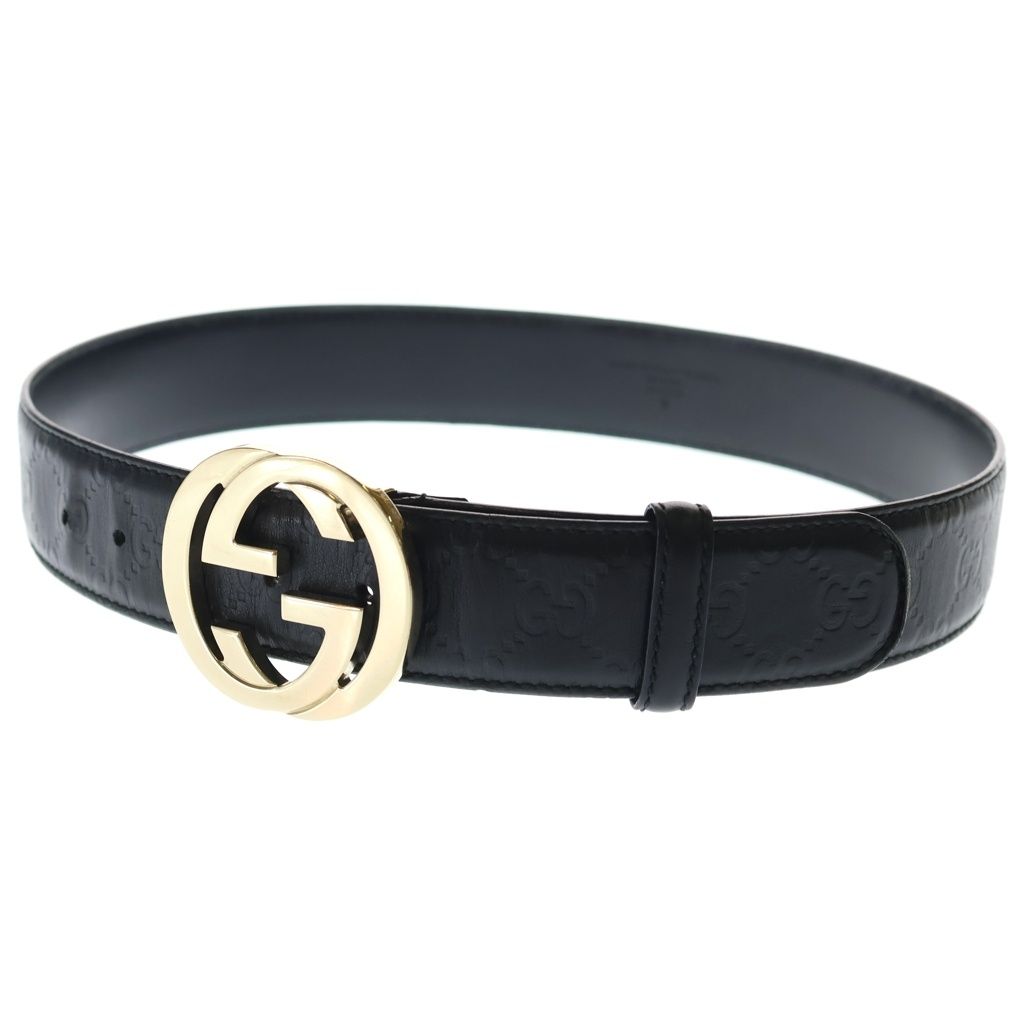 Gucci Interlocking Leather Belt Gold Black