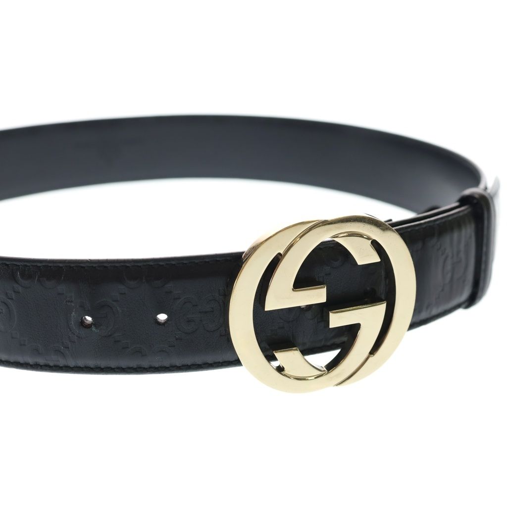 Gucci Interlocking Leather Belt Gold Black