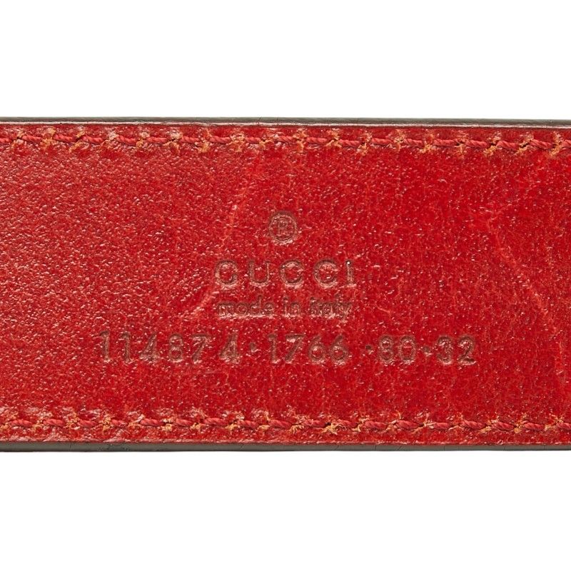 Gucci Interlocking Logo Buckle Belt Red Leather