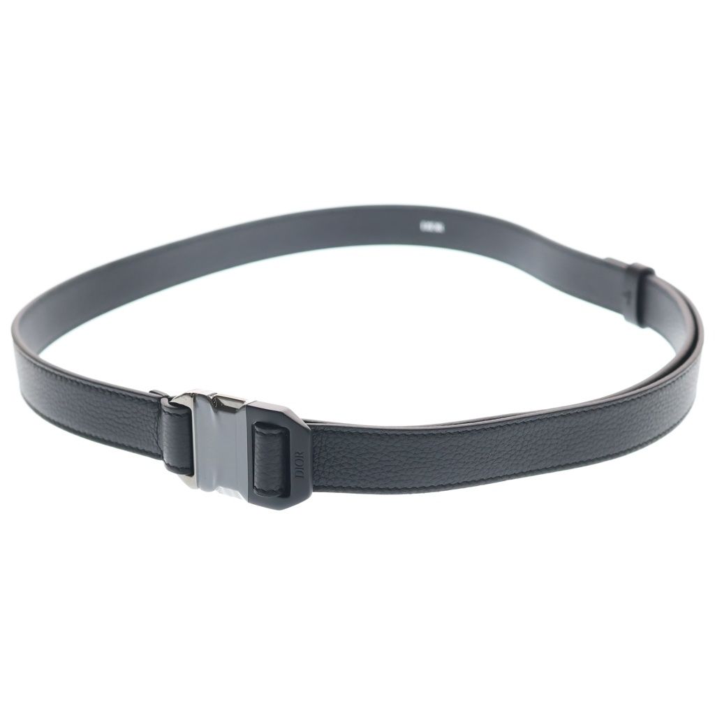 Dior Logo Buckle Leather Belt Black